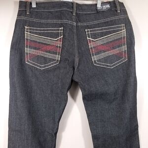 Old Skool Jeans Mens 38 Black Denim Hip Hop Y2K Streetwear Pants 38x32